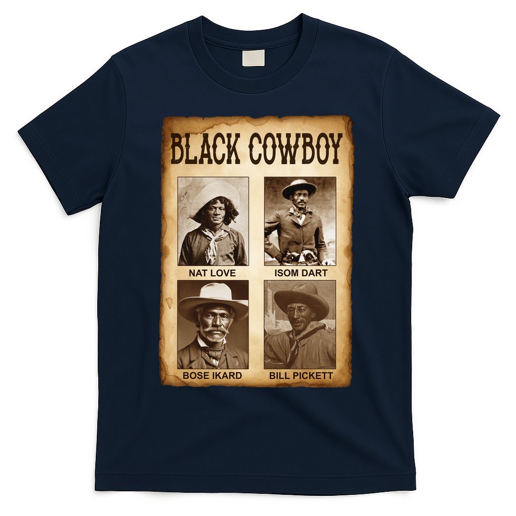 Black Cowboy Western Rodeo Melanin Black History Texas T-Shirt