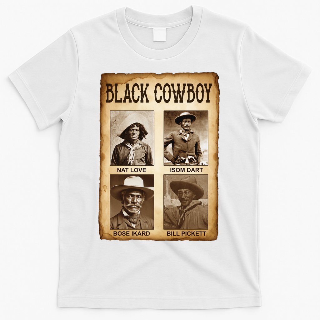 Black Cowboy Western Rodeo Melanin Black History Texas T-Shirt