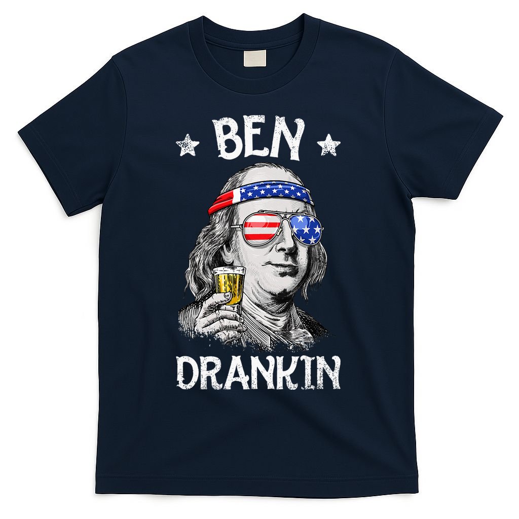 Ben Drankin 4th Of July Benjamin Franklin Usa Flag T-Shirt