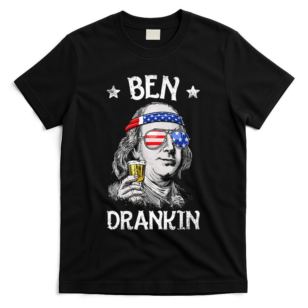 Ben Drankin 4th Of July Benjamin Franklin Women Usa Flag T-Shirt