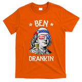 Ben Drankin 4th Of July Benjamin Franklin Women Usa Flag T-Shirt