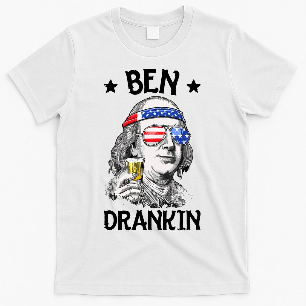 Ben Drankin 4th Of July Benjamin Franklin Men Women USA Flag T-Shirt