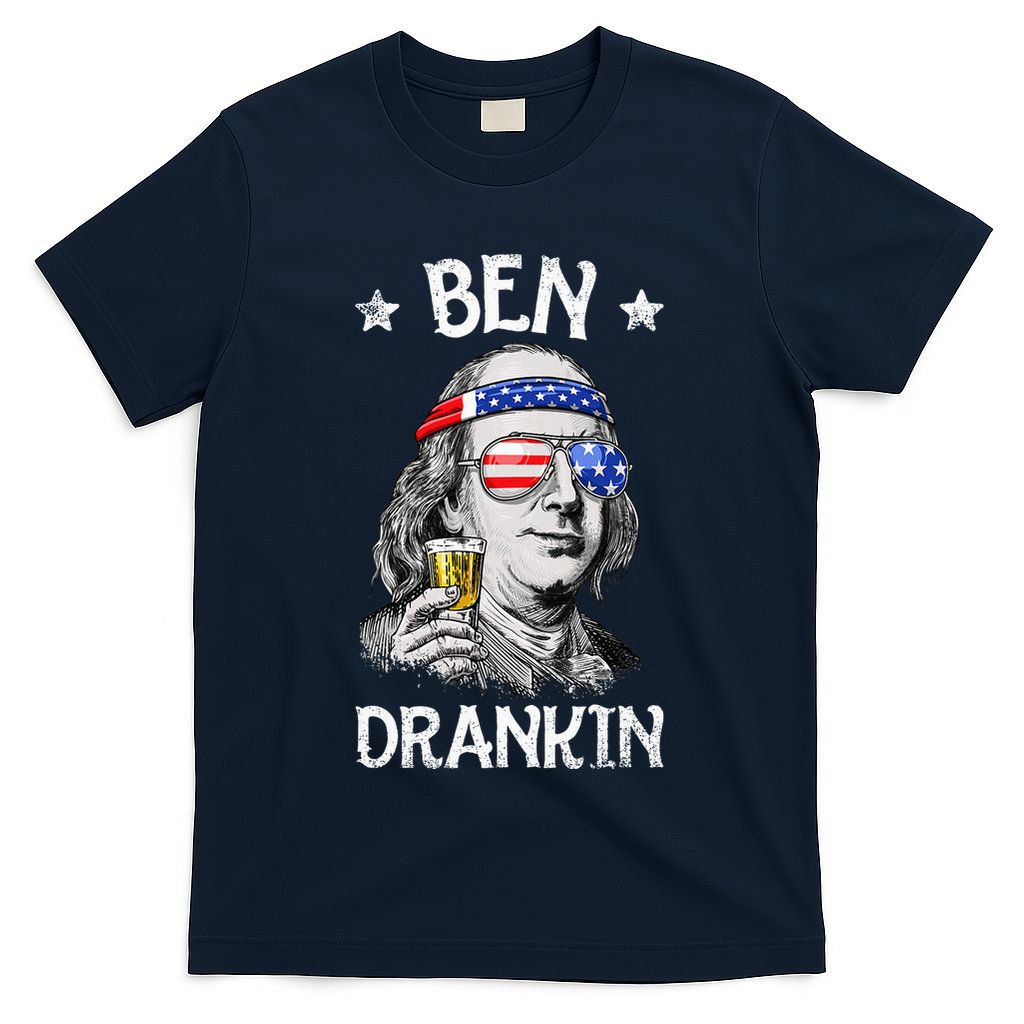 Ben Drankin 4th Of July Benjamin Franklin Usa Flag T-Shirt