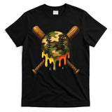 Baseball Drip Camo Baseball Ice Cream Dripping Game Day T-Shirt