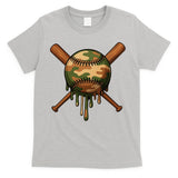 Baseball Drip Camo Home Plate Sports Cool Game Day Drip T-Shirt