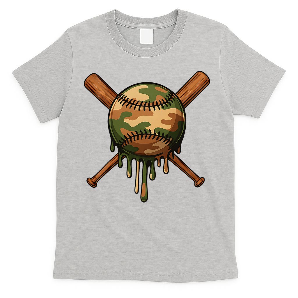 Baseball Drip Camo Home Plate Sports Cool Game Day Drip T-Shirt