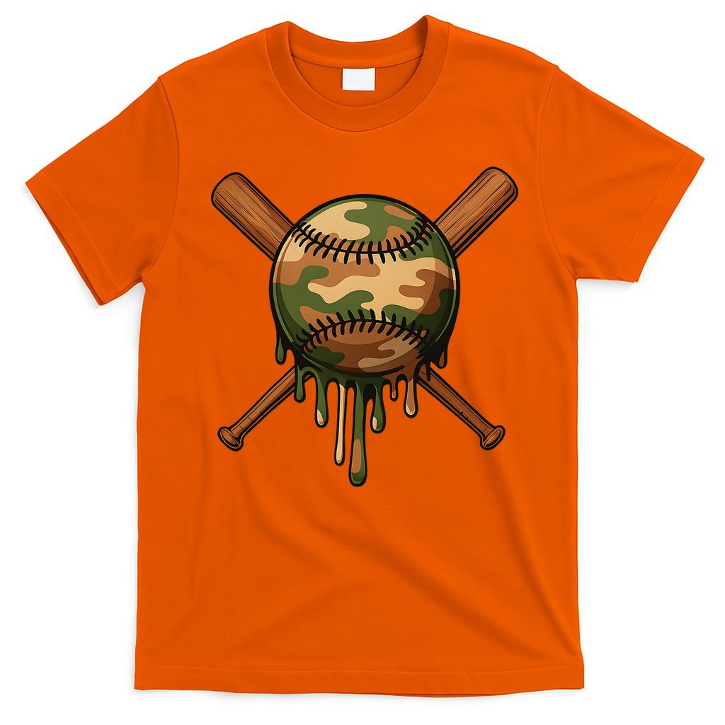 Baseball Drip Camo Home Plate Sports Cool Game Day Drip T-Shirt