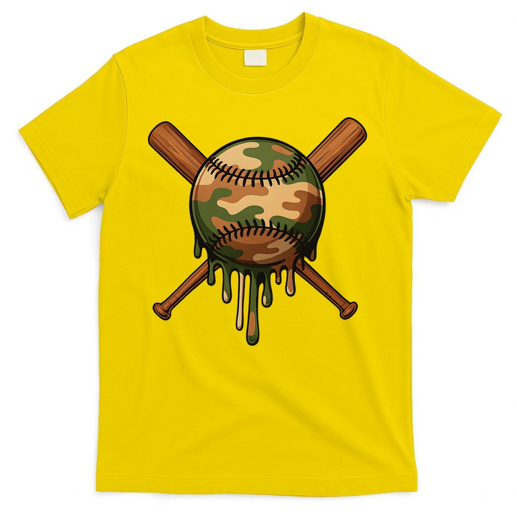 Baseball Drip Camo Home Plate Sports Cool Game Day Drip T-Shirt
