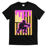 Baseball Drip Dripping Ice Cream Baseball American Flag T-Shirt
