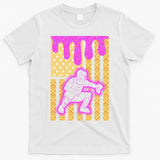 Baseball Drip Dripping Ice Cream Baseball American Flag T-Shirt