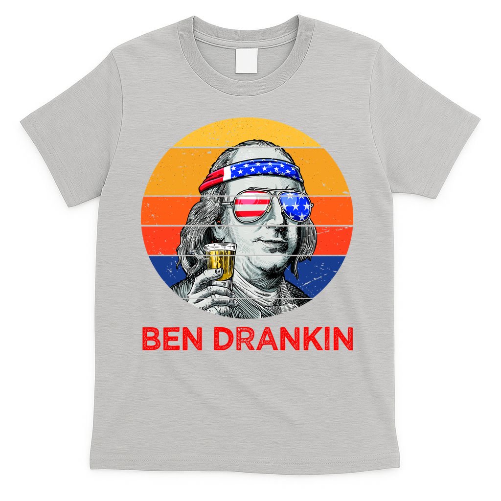 Ben Drankin Drinking Funny 4th Of July USA Merica America T-Shirt