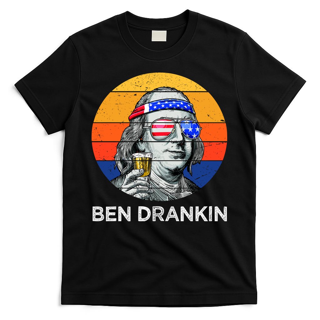 Ben Drankin Drinking Funny 4th Of July USA Merica America T-Shirt