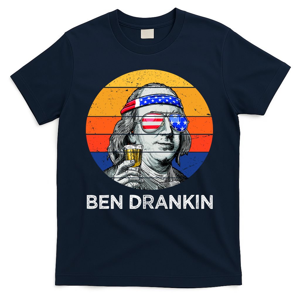 Ben Drankin Drinking Funny 4th Of July USA Merica America T-Shirt