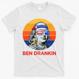 Ben Drankin Drinking Funny 4th Of July USA Merica America T-Shirt