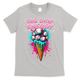 Big Drip Energy Ice Cream Baseball Funny Summer Vibes T-Shirt