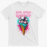 Big Drip Energy Ice Cream Baseball Funny Summer Vibes T-Shirt