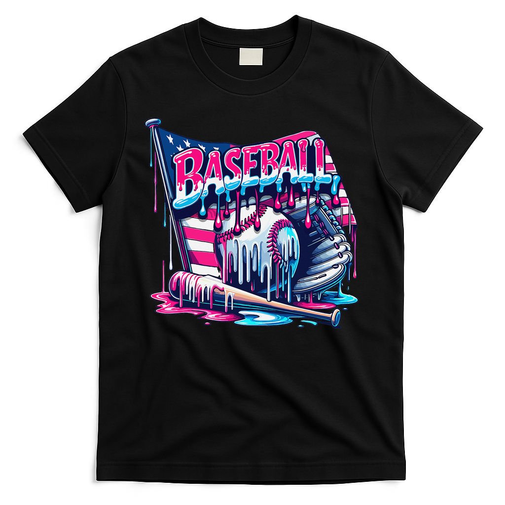 Baseball Drip For Ice Cream Drip Bat Baseball T-Shirt