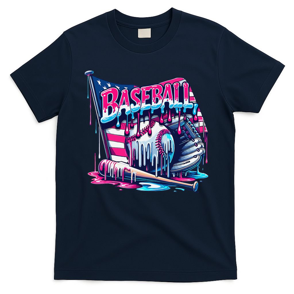 Baseball Drip For Ice Cream Drip Bat Baseball T-Shirt