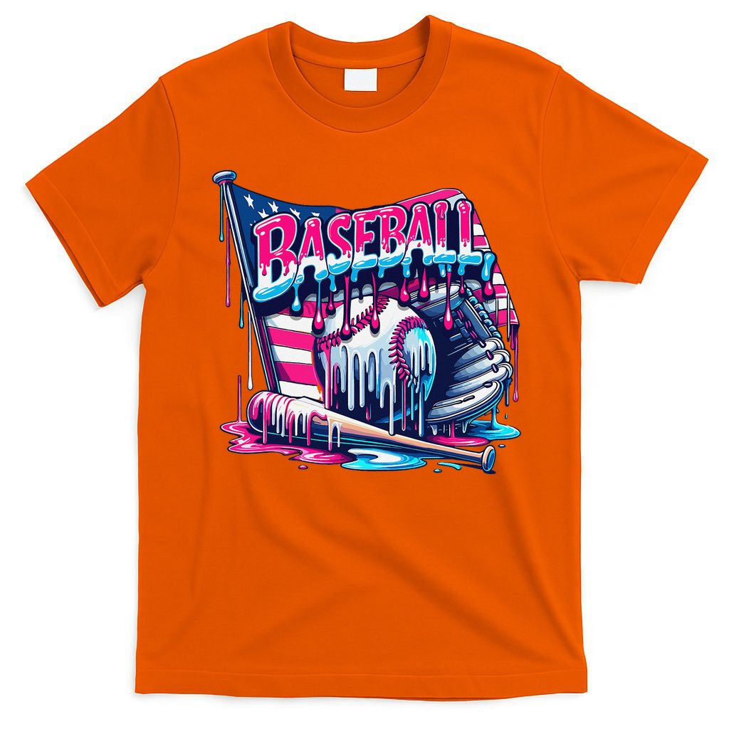 Baseball Drip For Ice Cream Drip Bat Baseball T-Shirt