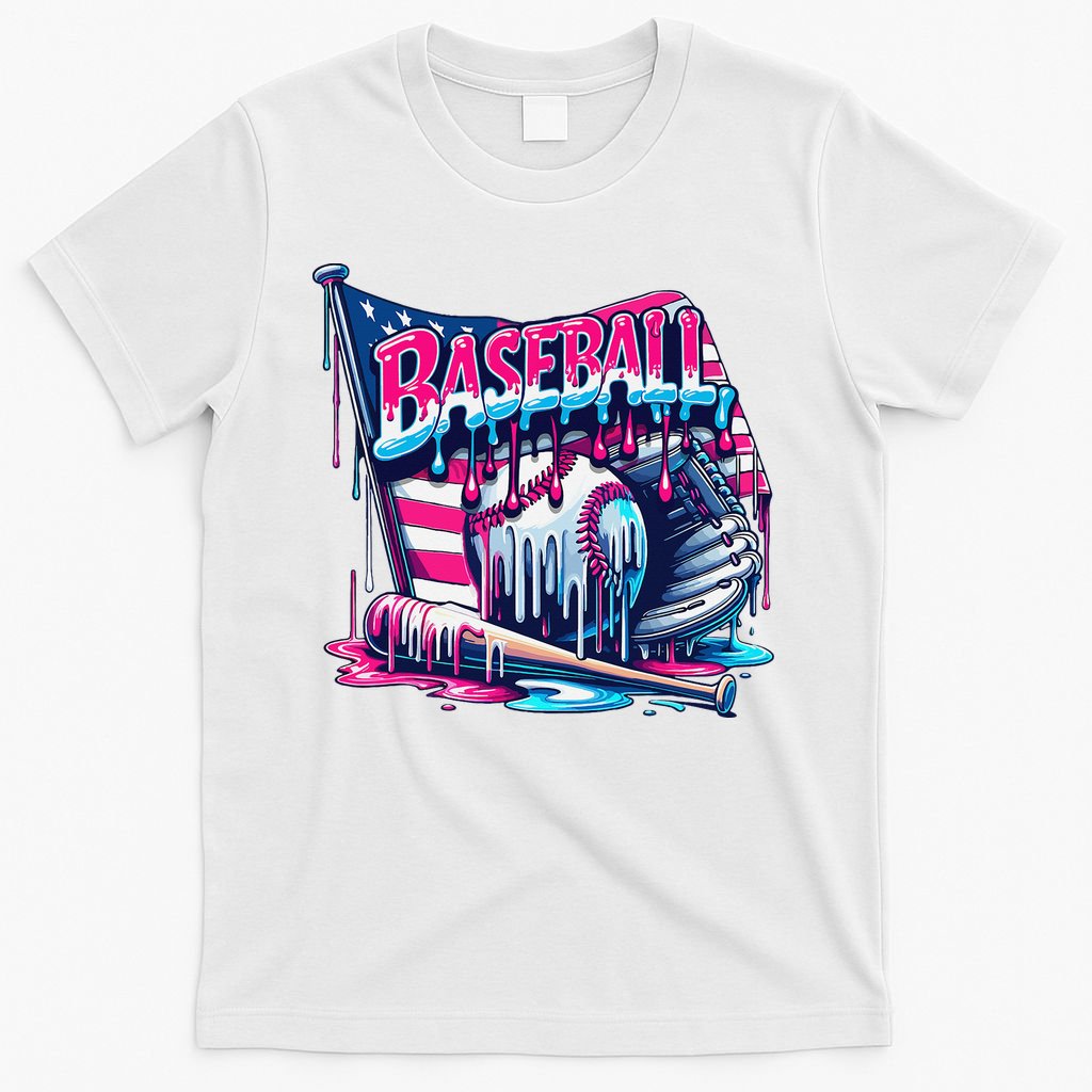 Baseball Drip For Ice Cream Drip Bat Baseball T-Shirt