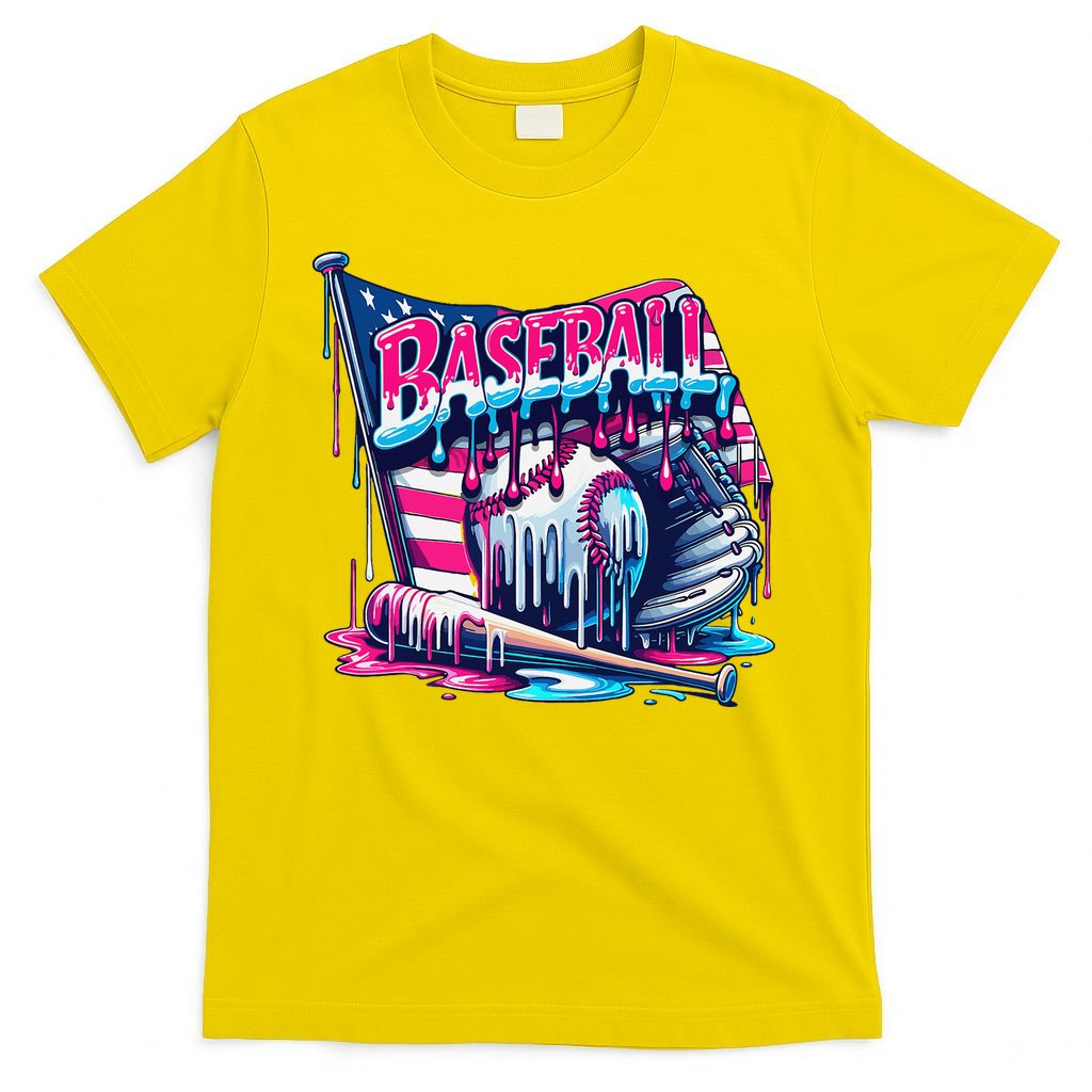 Baseball Drip For Ice Cream Drip Bat Baseball T-Shirt