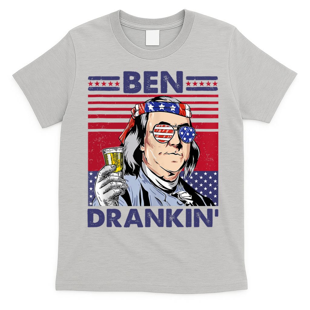 Ben Drankin Funny 4th Of July Drinking Presidents T-Shirt