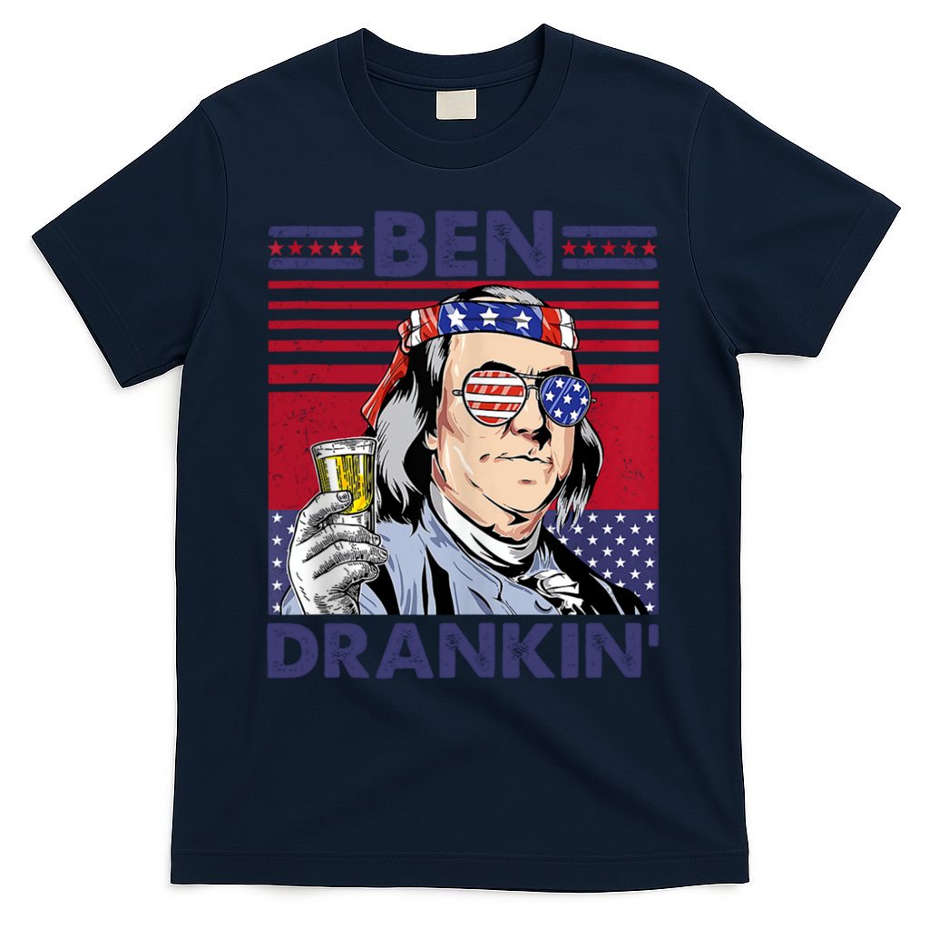 Ben Drankin Funny 4th Of July Drinking Presidents T-Shirt