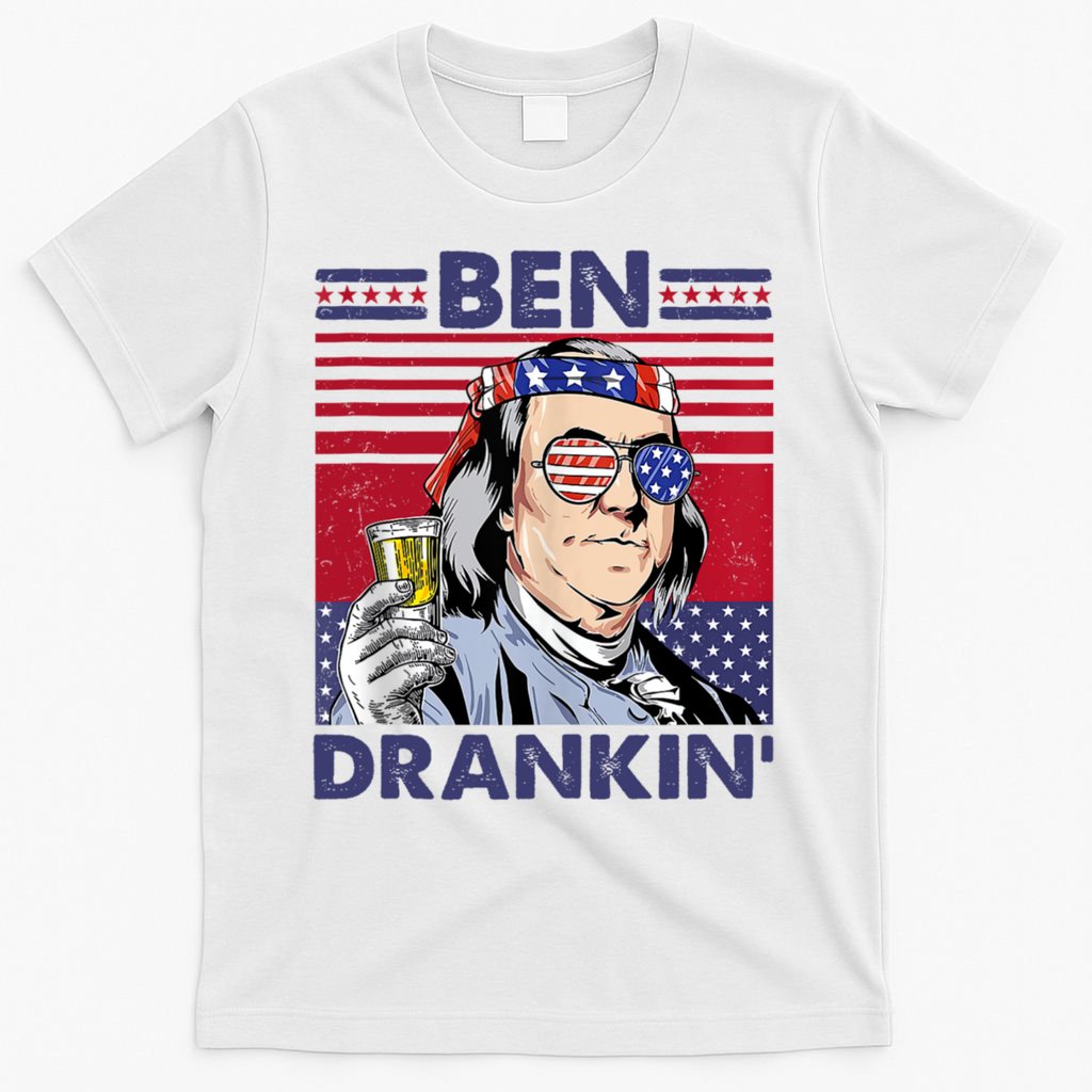 Ben Drankin Funny 4th Of July Drinking Presidents T-Shirt