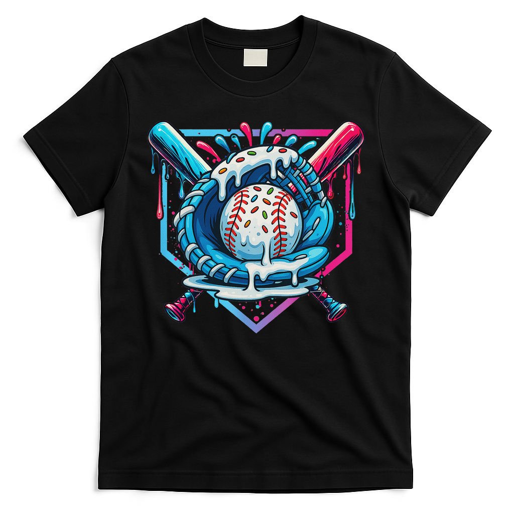 Baseball Drip For Ice Cream Drip Baseball T-Shirt