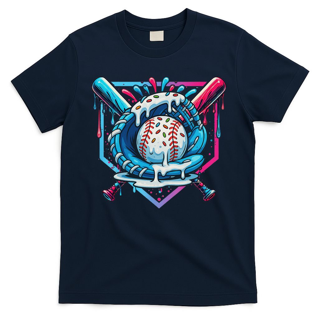 Baseball Drip For Ice Cream Drip Baseball T-Shirt