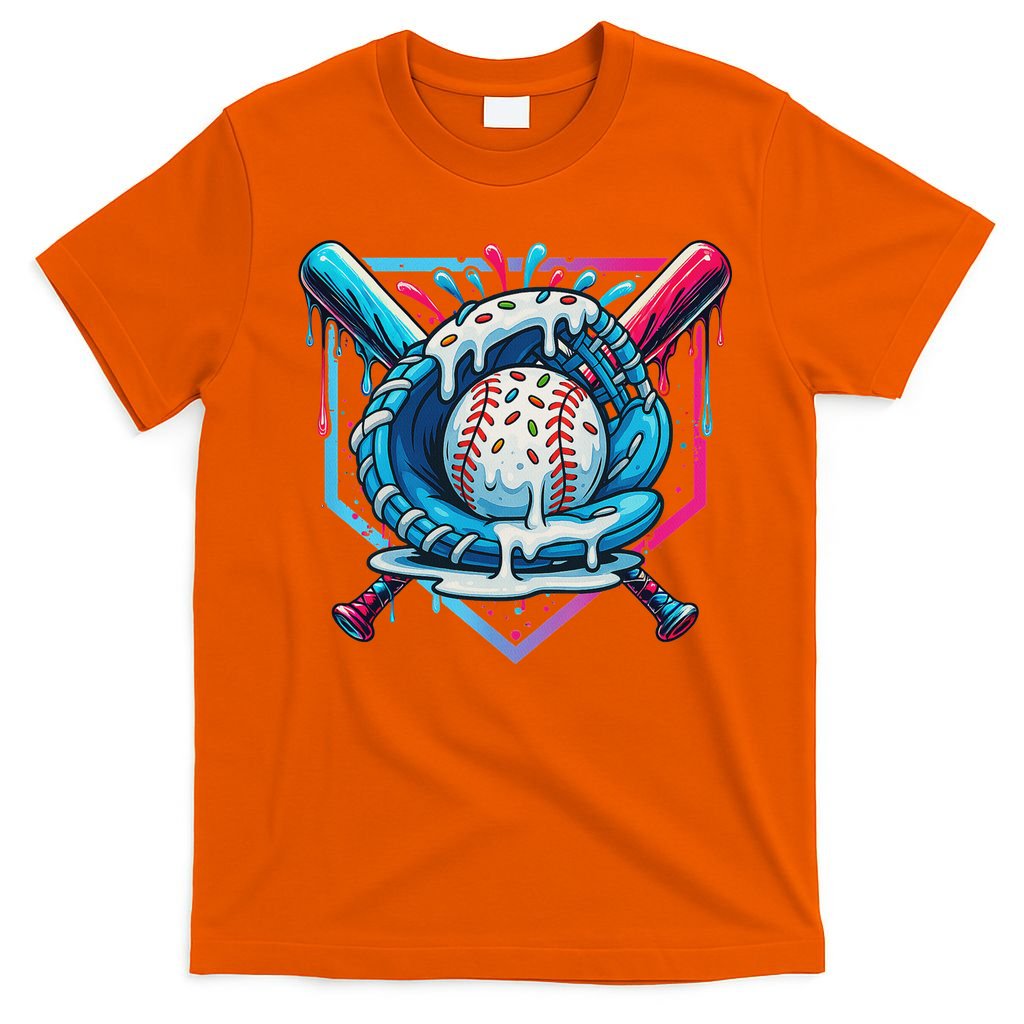 Baseball Drip For Ice Cream Drip Baseball T-Shirt