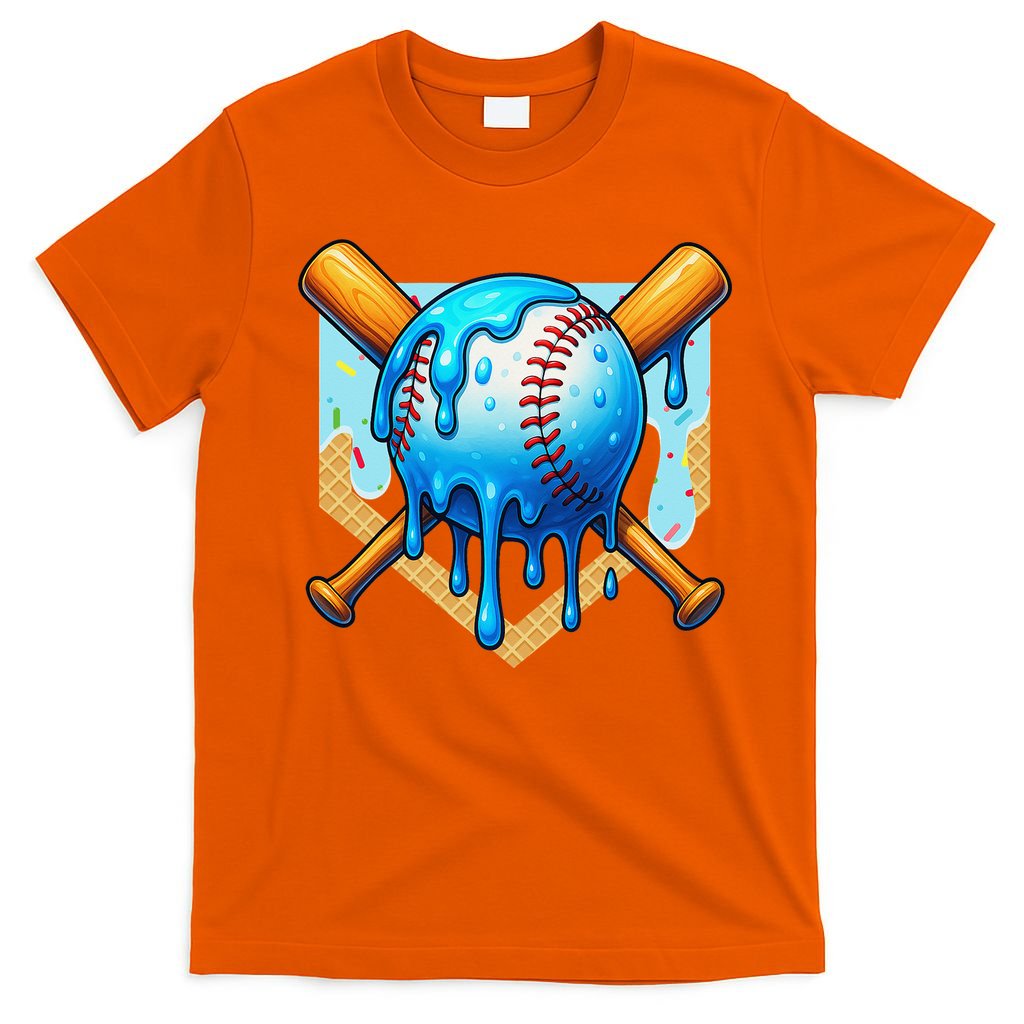 Baseball Drip For Ice Cream Drip Baseball T-Shirt