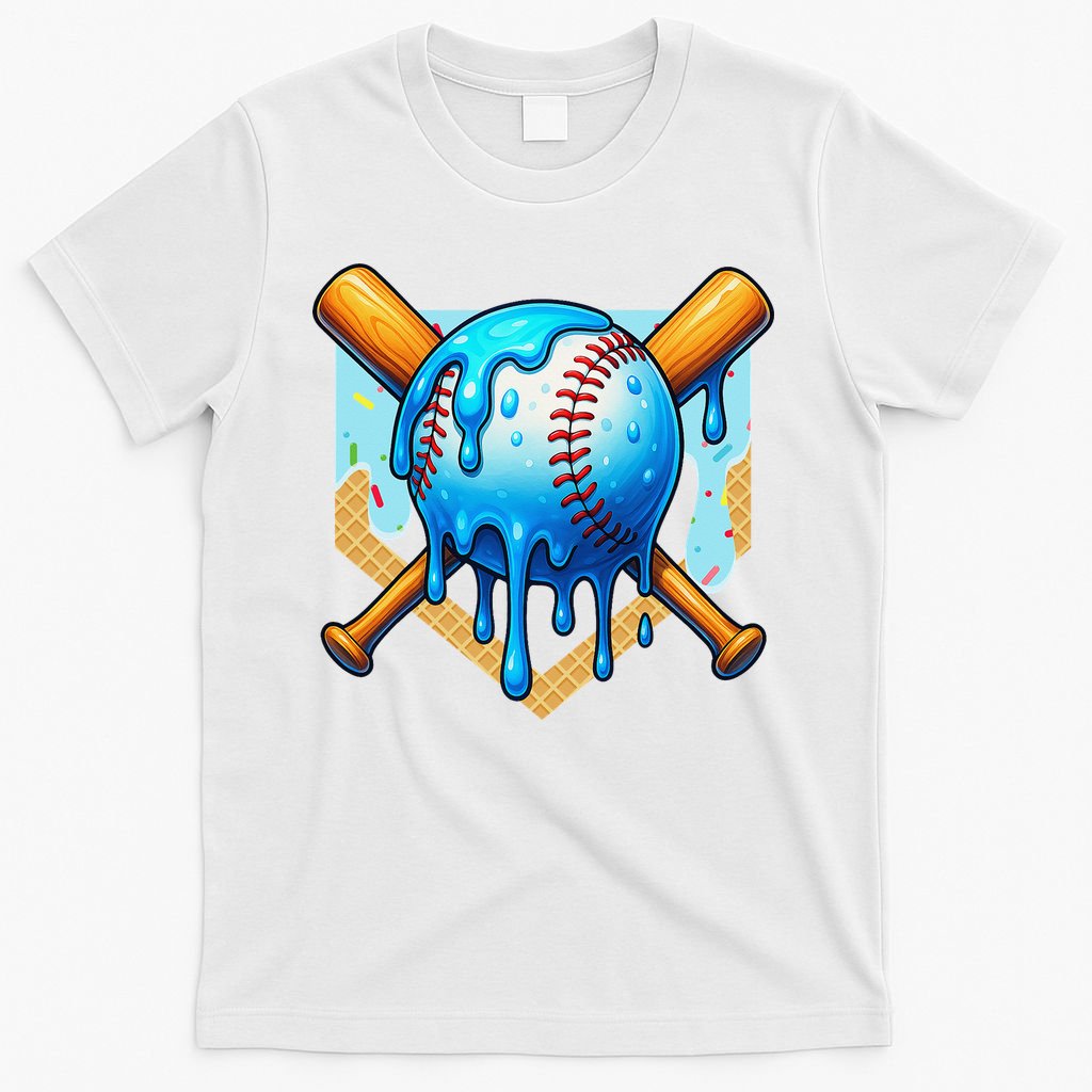 Baseball Drip For Ice Cream Drip Baseball T-Shirt