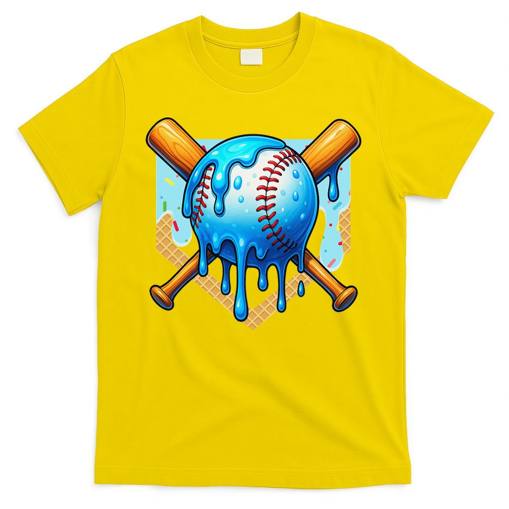 Baseball Drip For Ice Cream Drip Baseball T-Shirt