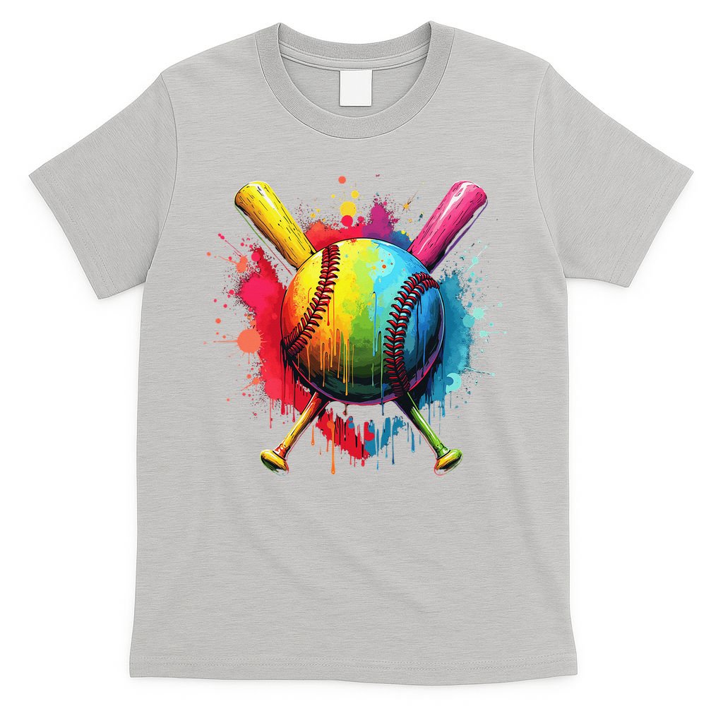 Baseball Drip For Home Plate Ice Color Drip Sport T-Shirt