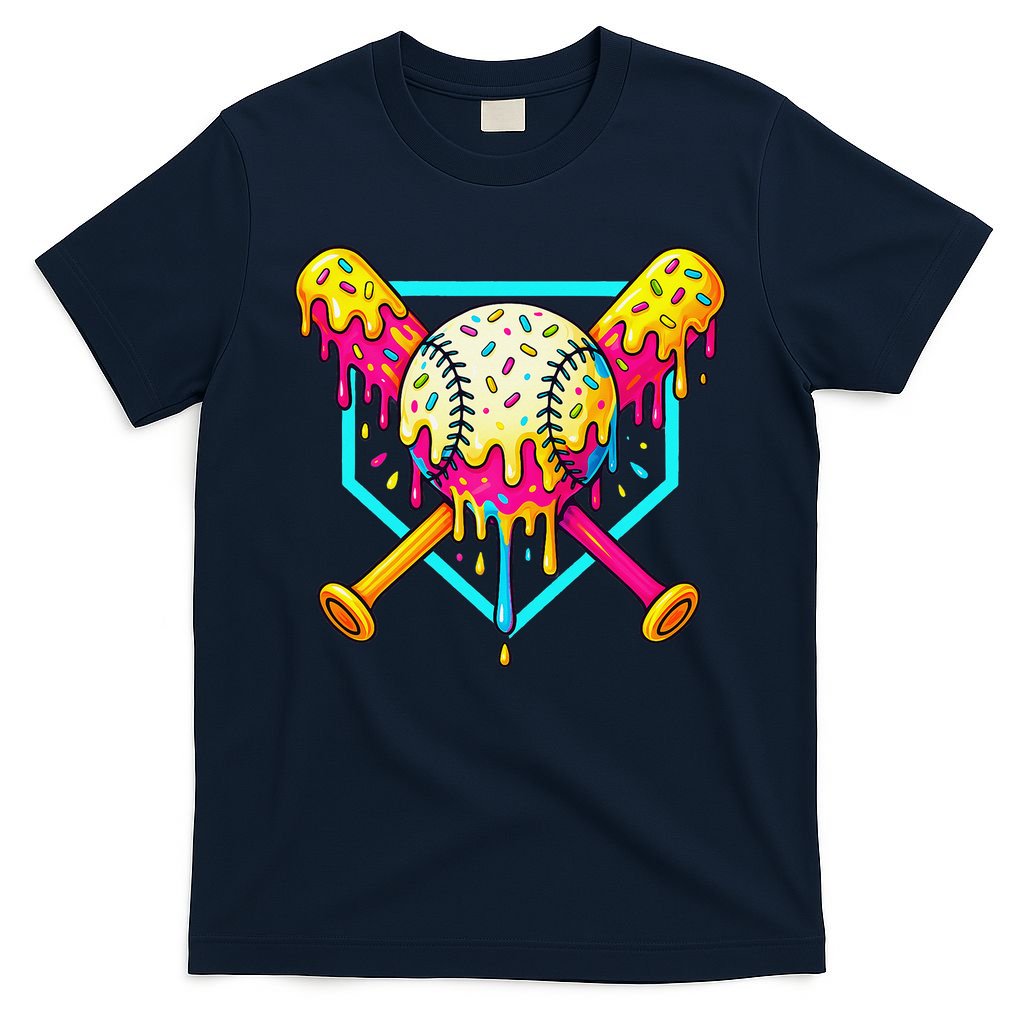 Baseball Drip For Home Plate Ice Cream Drip Sport T-Shirt