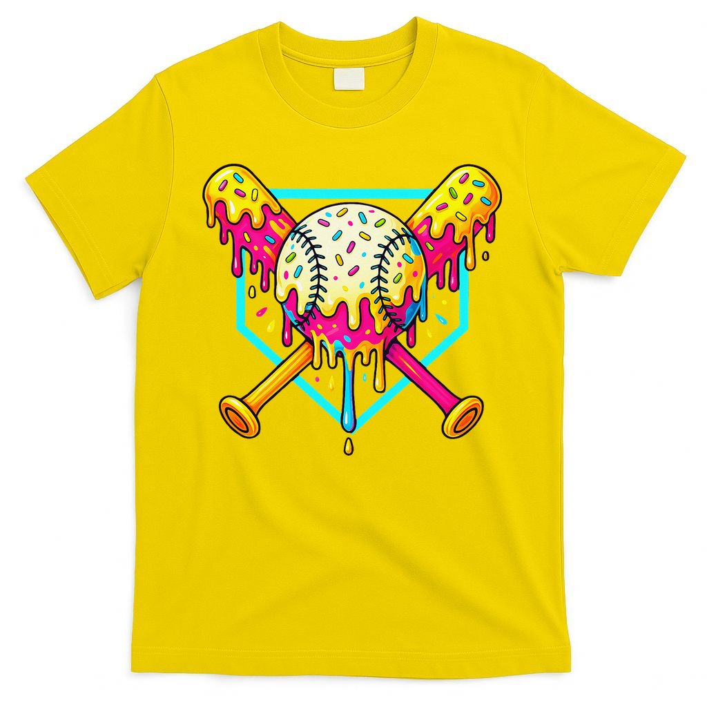 Baseball Drip For Home Plate Ice Cream Drip Sport T-Shirt
