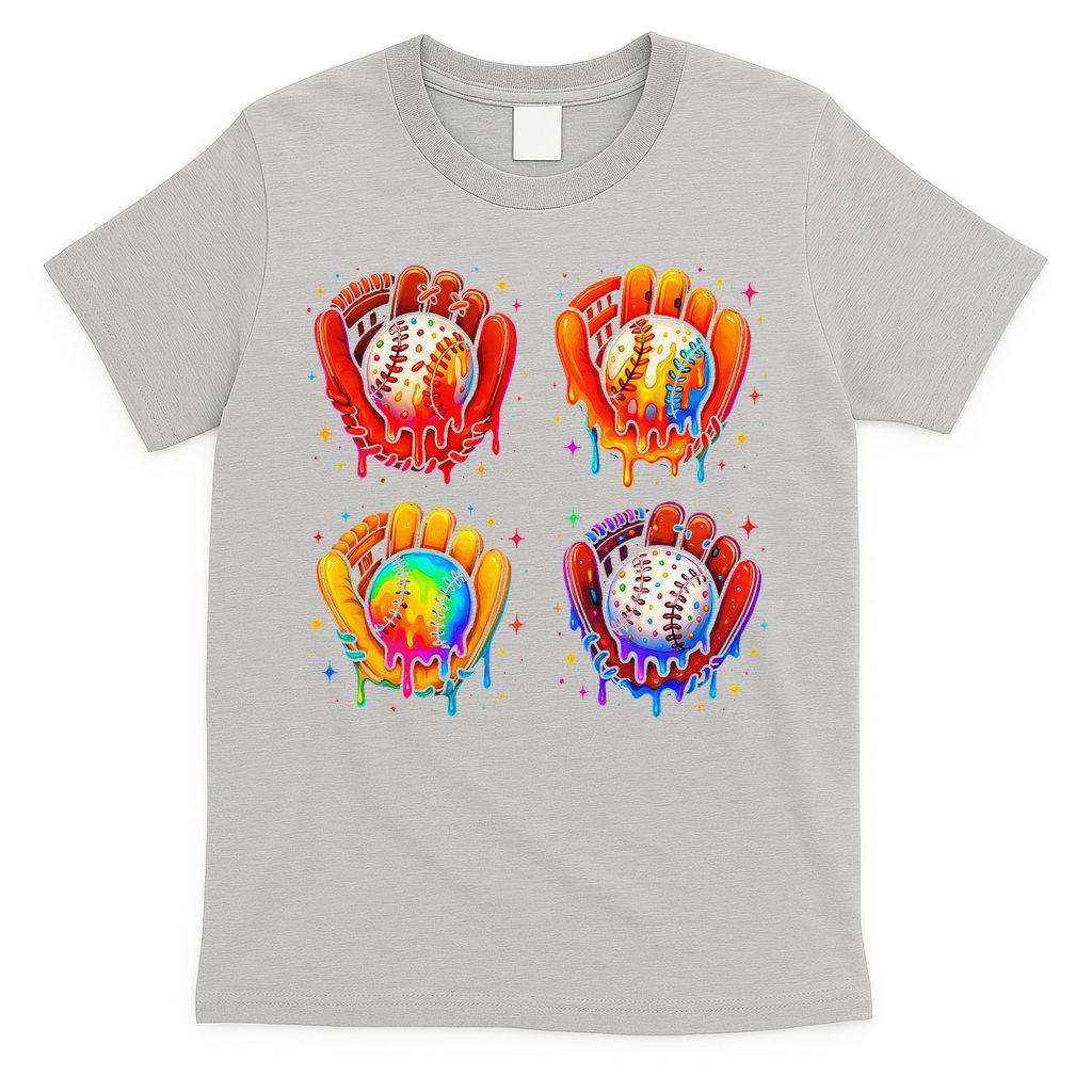 Baseball Drip Gloves Sweet Ice Cream Sprinkles T-Shirt