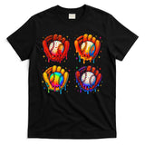 Baseball Drip Gloves Sweet Ice Cream Sprinkles T-Shirt