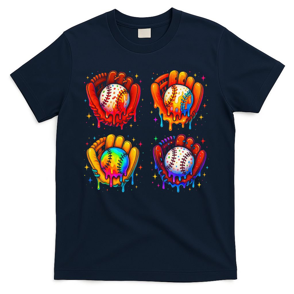 Baseball Drip Gloves Sweet Ice Cream Sprinkles T-Shirt