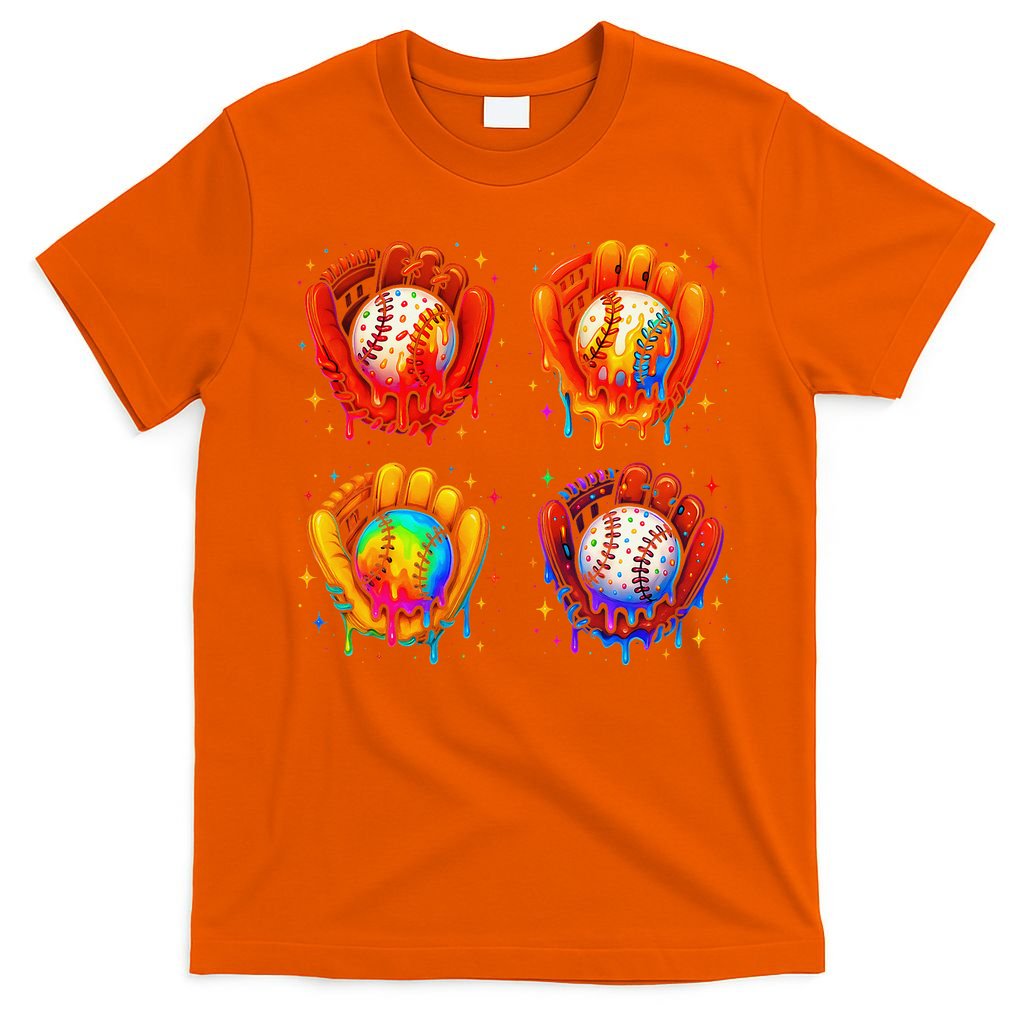 Baseball Drip Gloves Sweet Ice Cream Sprinkles T-Shirt