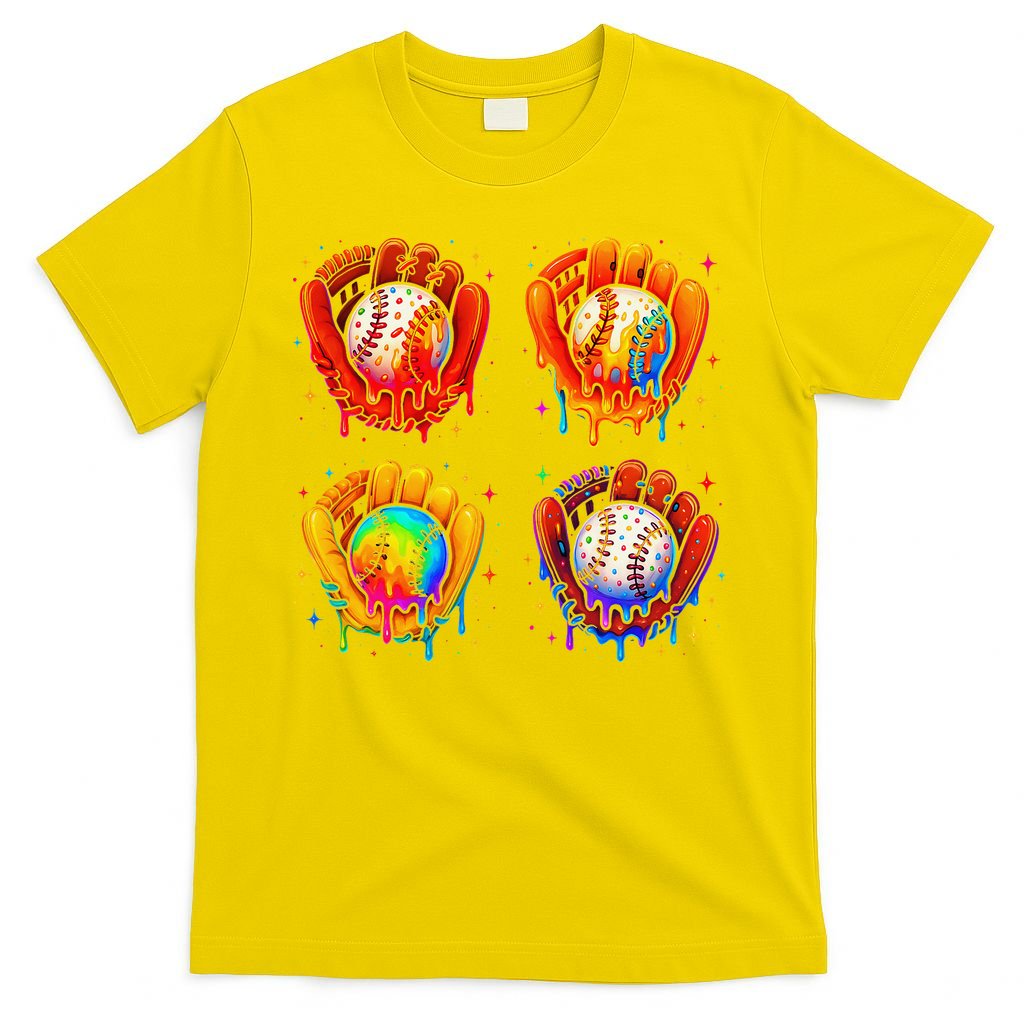 Baseball Drip Gloves Sweet Ice Cream Sprinkles T-Shirt