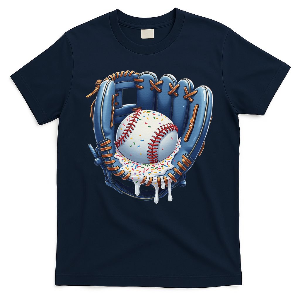 Baseball Drip Glove Ice Cream Drip Sports T-Shirt
