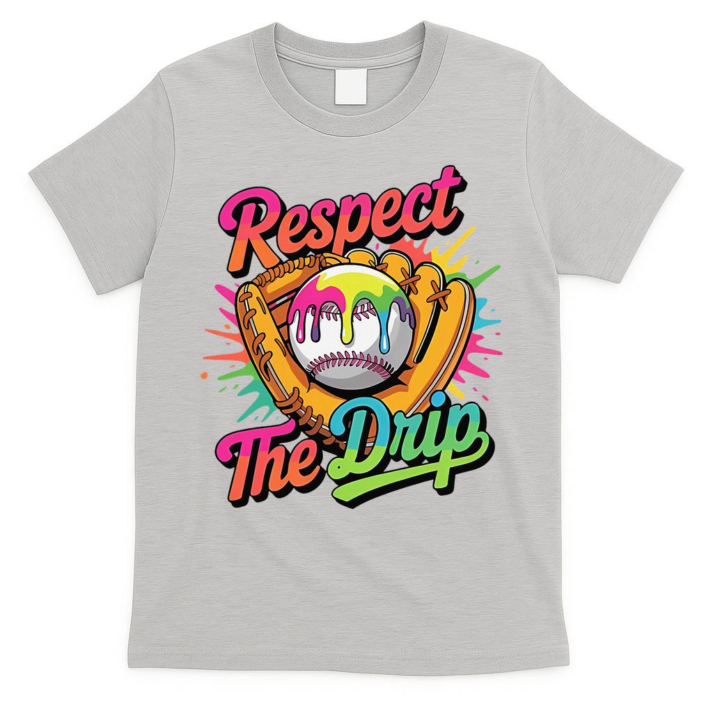 Baseball Drip Home Plate Ice Cream Respect The Drip T-Shirt