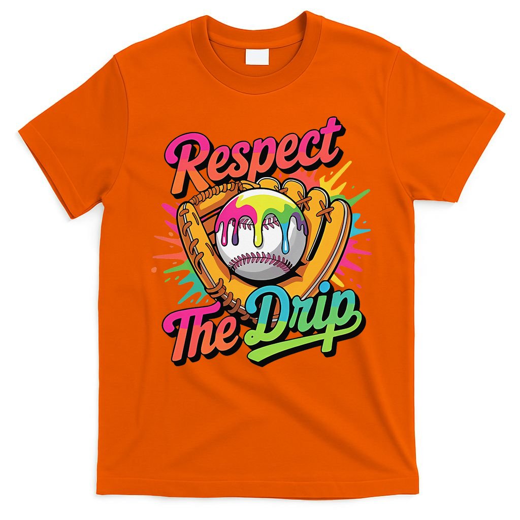 Baseball Drip Home Plate Ice Cream Respect The Drip T-Shirt
