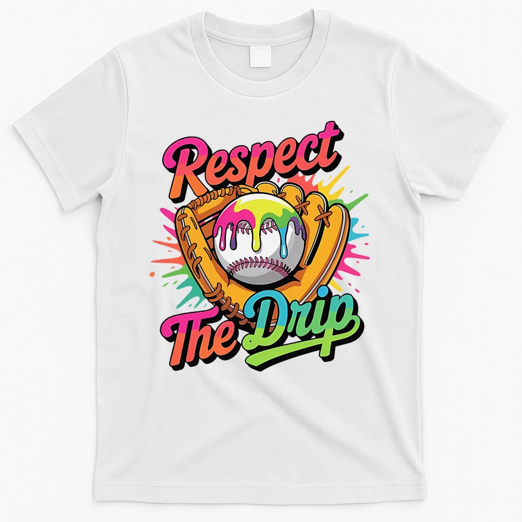 Baseball Drip Home Plate Ice Cream Respect The Drip T-Shirt