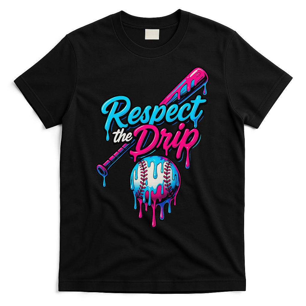 Baseball Drip Home Plate Sports Respect The Drip T-Shirt