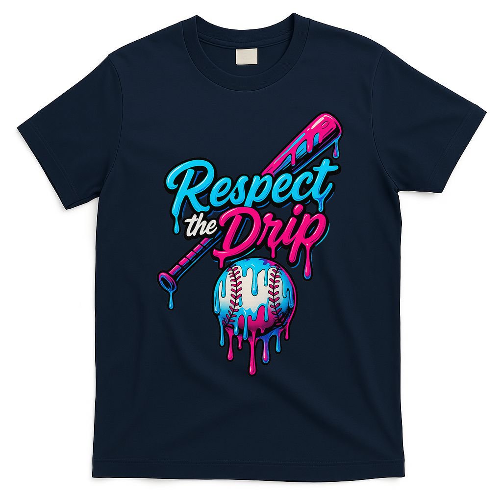 Baseball Drip Home Plate Sports Respect The Drip T-Shirt