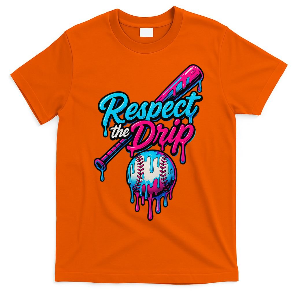 Baseball Drip Home Plate Sports Respect The Drip T-Shirt