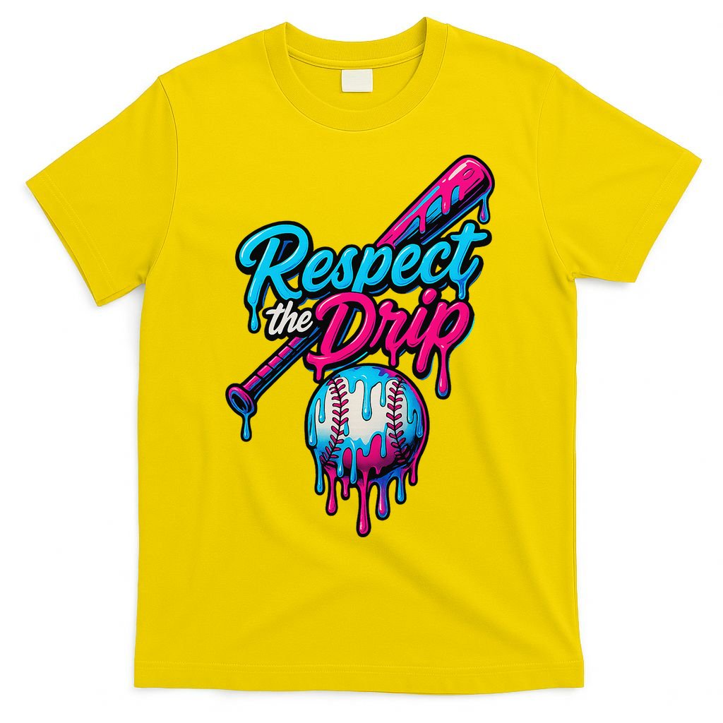Baseball Drip Home Plate Sports Respect The Drip T-Shirt
